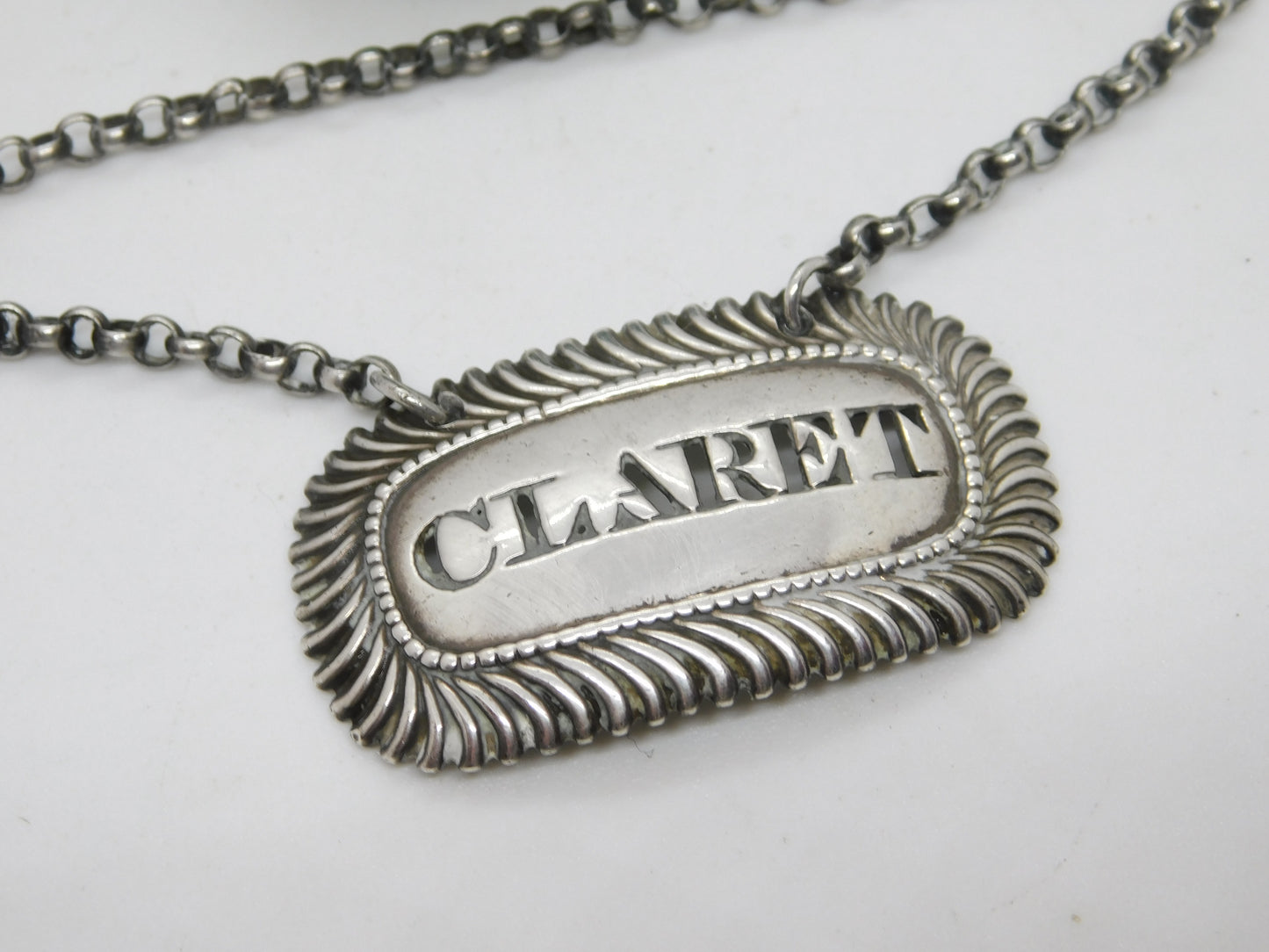 George III Sterling Silver Claret Wine Decanter Label Antique 1798 London