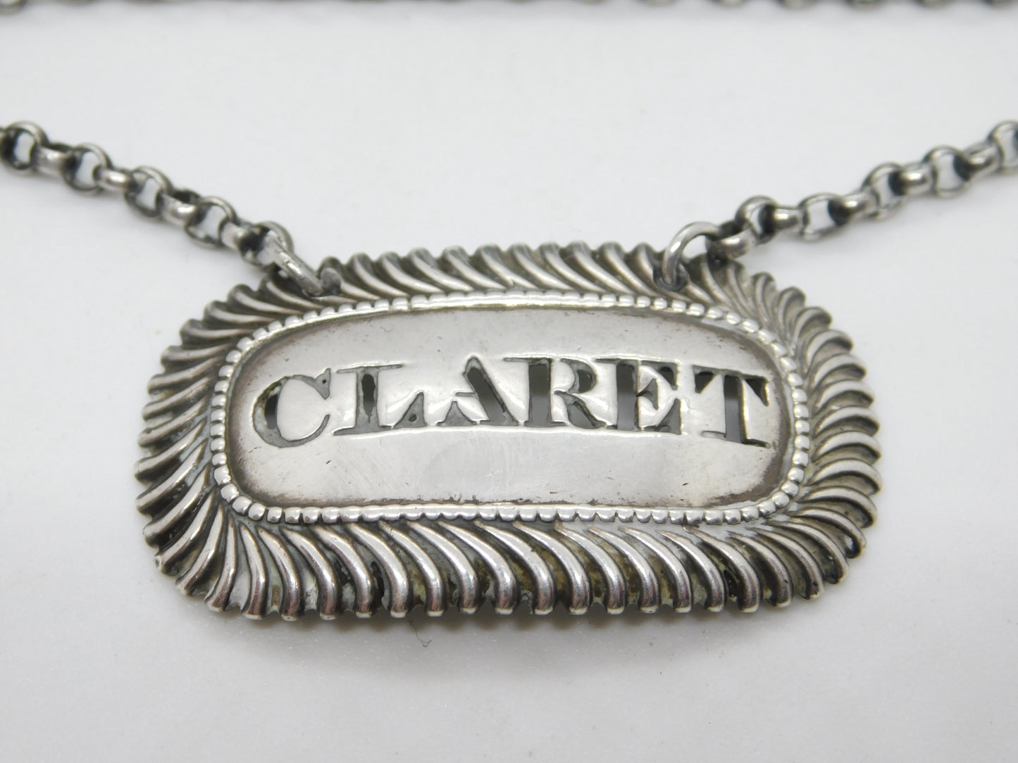 George III Sterling Silver Claret Wine Decanter Label Antique 1798 London