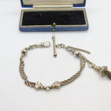 Victorian Sterling Silver Albertina Bracelet with Tassel & T-bar Antique c1880