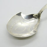 George III Sterling Silver Bright Cut Tea Caddy Spoon Antique 1795 Birmingham