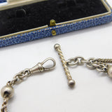 Victorian Sterling Silver Albertina Bracelet with Tassel & T-bar Antique c1880