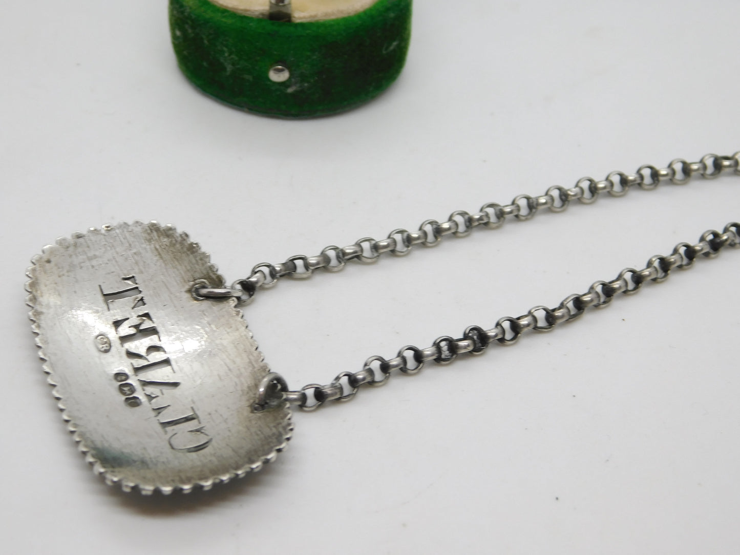 George III Sterling Silver Claret Wine Decanter Label Antique 1798 London