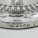 George III Pair of Sterling Silver Crested Candlesticks Antique 1814 Sheffield Thomas Blagden & Co.