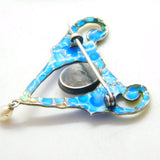 Art Nouveau Sterling Silver Enamel Blistered Pearl Brooch c1890 Antique Victoria