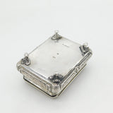 Victorian Sterling Silver Classical Battle Scene Jewellery Casket Antique 1890 London