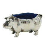 Edwardian Sterling Silver Novelty Pig Pin Cushion Antique 1903 Birmingham