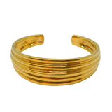 Gold on Sterling Silver Modernist Cuff Bangle Bracelet Vintage c1980 Birmingham
