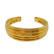 Gold on Sterling Silver Modernist Cuff Bangle Bracelet Vintage c1980 Birmingham
