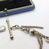 Victorian Sterling Silver Albertina Bracelet with Tassel & T-bar Antique c1880