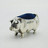 Edwardian Sterling Silver Novelty Pig Pin Cushion Antique 1903 Birmingham