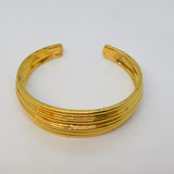 Gold on Sterling Silver Modernist Cuff Bangle Bracelet Vintage c1980 Birmingham