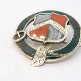 Victorian Scottish Sterling Silver, Bloodstone & Agate Buckle Brooch Antique c1860