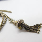 Victorian Sterling Silver Albertina Bracelet with Tassel & T-bar Antique c1880