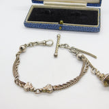 Victorian Sterling Silver Albertina Bracelet with Tassel & T-bar Antique c1880