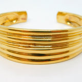 Gold on Sterling Silver Modernist Cuff Bangle Bracelet Vintage c1980 Birmingham