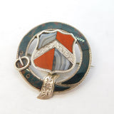 Victorian Scottish Sterling Silver, Bloodstone & Agate Buckle Brooch Antique c1860