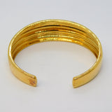 Gold on Sterling Silver Modernist Cuff Bangle Bracelet Vintage c1980 Birmingham