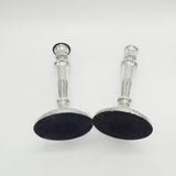 George III Pair of Sterling Silver Crested Candlesticks Antique 1814 Sheffield Thomas Blagden & Co.