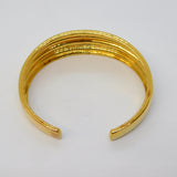 Gold on Sterling Silver Modernist Cuff Bangle Bracelet Vintage c1980 Birmingham