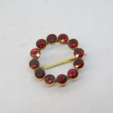 Victorian 9ct Rose Gold & Bohemian Garnet Set Wreath Brooch Antique c1880