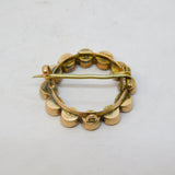 Victorian 9ct Rose Gold & Bohemian Garnet Set Wreath Brooch Antique c1880