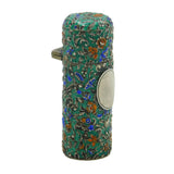 Victorian Sterling Silver & Enamel Floral Pattern Scent Bottle Antique Chester