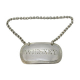Victorian Sterling Silver Whisky Mis-Spelt Decanter Label Antique 1892 London