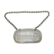 Victorian Sterling Silver Whisky Mis-Spelt Decanter Label Antique 1892 London