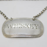 Victorian Sterling Silver Whisky Mis-Spelt Decanter Label Antique 1892 London