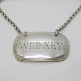 Victorian Sterling Silver Whisky Mis-Spelt Decanter Label Antique 1892 London