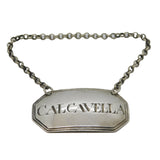 George III Sterling Silver Calcavella Wine Decanter Label Antique 1792 London
