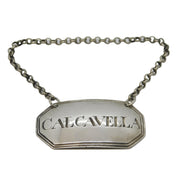 George III Sterling Silver Calcavella Wine Decanter Label Antique 1792 London