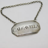 George III Sterling Silver Calcavella Wine Decanter Label Antique 1792 London