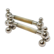 Pair of Sterling Silver & Mother of Pearl Knife Rests Antique 1922 Sheffield