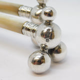 Pair of Sterling Silver & Mother of Pearl Knife Rests Antique 1922 Sheffield