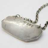 George III Sterling Silver Calcavella Wine Decanter Label Antique 1792 London