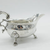 George II Sterling Silver Crested Paw Foot Sauce Boat Antique 1742 London