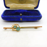 Edwardian 9ct Yellow Gold, Blue Topaz Set Spider or Bug Brooch c1910 Antique