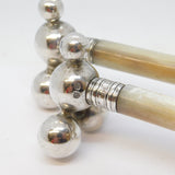 Pair of Sterling Silver & Mother of Pearl Knife Rests Antique 1922 Sheffield