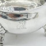 George II Sterling Silver Crested Paw Foot Sauce Boat Antique 1742 London