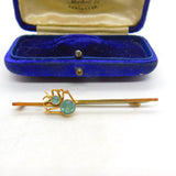 Edwardian 9ct Yellow Gold, Blue Topaz Set Spider or Bug Brooch c1910 Antique