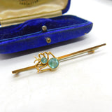 Edwardian 9ct Yellow Gold, Blue Topaz Set Spider or Bug Brooch c1910 Antique