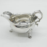 George II Sterling Silver Crested Paw Foot Sauce Boat Antique 1742 London