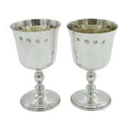 Pair of Sterling Silver Wine Goblets Chalices Vintage 1973 London