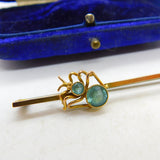 Edwardian 9ct Yellow Gold, Blue Topaz Set Spider or Bug Brooch c1910 Antique