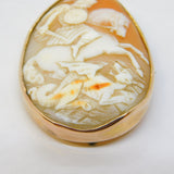 Victorian 9ct Gold Mounted St. George Slaying the Dragon Cameo Brooch Antique c1860
