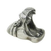 Patrick Mavros Cast Sterling Silver Roaring Hippo Miniature Figure Vintage