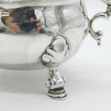 George II Sterling Silver Crested Paw Foot Sauce Boat Antique 1742 London