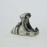 Patrick Mavros Cast Sterling Silver Roaring Hippo Miniature Figure Vintage