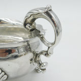 George II Sterling Silver Crested Paw Foot Sauce Boat Antique 1742 London
